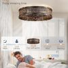 8109ROFmY6L._AC_SL1500_.jpg windphoto 20" Caged Farmhouse Ceiling Fan and Light with Remote, Black Gold | Flush Mount, Bladeless Enclosed Fandelier, 6 Speed, Quiet Powerful DC, Rustic,Vintage, Rustic, Small, Bedroom, Kitchen