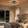 811VaIgwYL._AC_SL1500_.jpg windphoto 20" Modern Ceiling Fans with Lights and Remote, Black Fandelier | Dimmable Low Profile, Flush Mount Ceiling Fan, Stepless Color Temperature Change, 6 Speeds, Bedroom, Living Room, Kitchen
