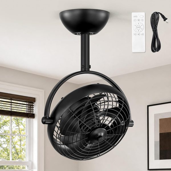 811rrItLfL._AC_SL1500_.jpg windphoto 10" Small Wall Mount Fan with Remote Plug in Cord, Black | 6 Speed, Timing, Reversible, Adjustable Tilt, Indoor, Tabletop, Ceiling fan, Corner Fans, Basement Workshop Tool Room Garage