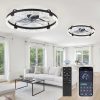 windphoto 2-Pack 24" Ceiling Fans with Lights, APP & Remote, Black | Low Profile, Flush Mount, Fandelier, 3000K-6000K, Dimmable LED, for Bedroom