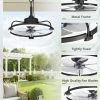 811xDgKWsXL._AC_SL1500_.jpg windphoto 20" Waterproof Black Outdoor Ceiling Fan with Light for Gazebo | IP65 Wet Rated,APP Control,6-Speeds,3CCT Dimmable,Reverse DC Motor,Suitable for 10' x 12' Area,Plug In for Patio,Porch