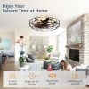 windphoto 26" Caged Farmhouse Ceiling Fans with Lights and Remote/App, Black | Flush Mount Bladeless Low Profile, Fandalier Large Rustic, Industrial Enclosed, Quiet & Powerful for Bedroom, Kitchen, Indoor