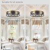 813-PkcLFL._AC_SL1500_.jpg windphoto 23" Black Caged Low Profile Ceiling Fan with Light and Remote | Flush Mount, Bladeless Enclosed Fandelier, 6 Speed, Quiet Powerful DC, Rustic,Farmhouse, Small, Bedroom, Kitchen, Indoor