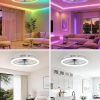 813SryVMgsL._AC_SL1500_.jpg windphoto 23" Ceiling Fans with Lights and Remote for Bedroom, Grey | RGB Low Profile Fan Light, 3000K-6000K Stepless Dimmable, 6 Speed, Reversible DC Motor, APP & Remote Control, Low Noice