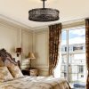 813mWu0Q5xL._AC_SL1500_.jpg windphoto 20" Caged Farmhouse Victorian Ceiling Fan with Light, Black Gold | Downrod, Bladeless Enclosed Fandelier, 6 Speed, Quiet Powerful DC, Rustic,Vintage, Rustic, Small, Bedroom, Kitchen