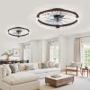 814ARnmsPiL._AC_SL1500_.jpg windphoto 2 Pack 20" Modern Ceiling Fans with Lights and Remote, Brown | Fandelier, Dimmable Low Profile, Flush Mount, Stepless Color Temperature Change, 6 Speeds, Bedroom, Living Room, Kitchen