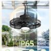 windphoto 20" Black IP65 Waterproof Outdoor Ceiling Fan with Light for Patios | APP&Remote Control,6-Speeds,3CCT Dimmable,Reverse DC Motor, Suitable for 10' x 12' Area,for Gazebo,Porch