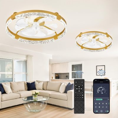 814XEfCAr-L._AC_SL1500_.jpg windphoto 2 Pack 24" Ceiling Fans with Lights and Remote, Fandelier Gold | 3CCT, 6 Speeds, Dimmable Low Profile, Flush Mount Ceiling Fan, Timer, Reversible, Memory, Bedroom, Living Room, Kitchen