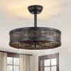 windphoto 20" Caged Farmhouse Victorian Ceiling Fan with Light, Black | Downrod, Bladeless Enclosed Fandelier, 6 Speed, Quiet Powerful DC, Rustic,Vintage, Rustic, Small, Bedroom, Kitchen