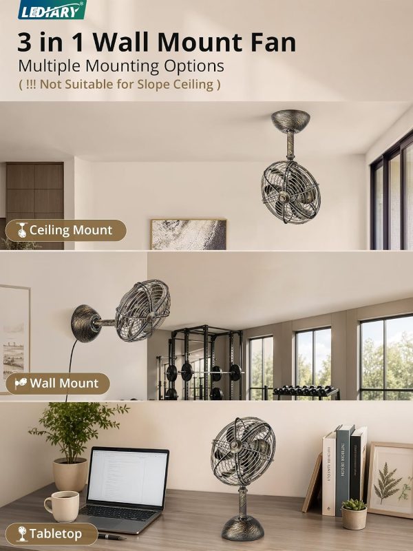 817ONMPmdaL._AC_SL1500_.jpg windphoto 10 Inch Small Wall Mount Fan with Remote Plug in Cord, Black Bronze | 6 Speed, Timing, Reversible, Adjustable Tilt, Indoor, Tabletop, Ceiling fan, Corner Fans, for Bedroom Gym Office Garage