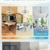 windphoto 20" Waterproof Grey Outdoor Ceiling Fan with Light for Gazebo | IP65 Wet Rated,APP Control,6-Speeds,3CCT Dimmable,Reverse DC Motor,Suitable for 10' x 12' Area,Plug In for Patio,Porch