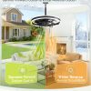 windphoto 24" Outdoor Ceiling Fans with Light, IP65 Waterproof Gazebo Fan | Outdoor Fan with Hanging Hook, Remote & App Control, 3CCT Dimmable,Timer, Caged Plug in Ceiling Fan for Patio, Porch, Pergola