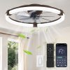 818JgkT2HGL._AC_SL1500_.jpg Ceiling Fans with Lights 23 Inch Low Profile Fandelier with Remote Brown | 6 Speeds, Reversible, Dimmable Flush Mount Fan Light, Modern Ceiling Fan with Lights for Bedroom Bladeless