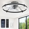 818Oqpk78lL._AC_SL1500_.jpg windphoto 24'' Modern Low Profile Ceiling Fans with Lights and Remote, Black | 3000-6000K Dimmable LED, 6 Wind Speeds, Quiet Reversible DC Motor, Small Flush Mount Fandelier for Bedroom, Living Room