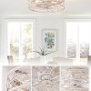 windphoto Caged Ceiling Fan with Light, Flush Mount Fandalier with Remote | Low Profile, Farmhouse Small, Bladeless Industrial, Quiet DC Motor, App Control for Bedroom, Kitchen, Dining Room, White Gold