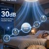 windphoto 24" Low Profile Ceiling Fans with Light and Remote, Fandelier White | Reversible Airflow, 3000-6000K Dimmable LED, 6 Speeds, DC Motor, Memory, Timer, Flush Mount, Bedroom, Living Room, Kitchen
