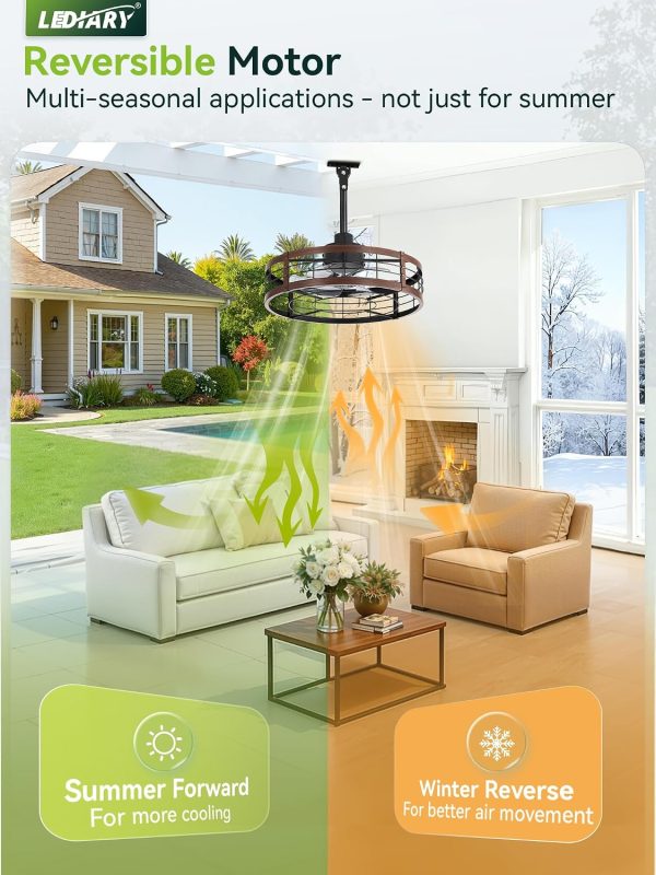 81AHbLkEd8L._AC_SL1500_.jpg windphoto 22" Outdoor Ceiling Fan No Light for Patios, Wet Rated Gazebo Fan | Outdoor Fan with Hanging Hook, Plug in, Remote Control,Caged, 6 Speeds, 4Timer, for Porch, Pergola, Canopy