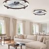windphoto 2-Pack 24" Ceiling Fans with Lights, APP & Remote, Brown | Low Profile, Flush Mount, Fandelier, 3000K-6000K, Dimmable LED, for Bedroom