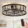 81AcE0C9-JL._AC_SL1500_.jpg windphoto 20" Caged Ceiling Fan with Light and Remote, Low Profile Flush Mount Fandelier for Bedroom,Kitchen,Indoor,Black and Gold
