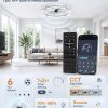 windphoto 24" Low Profile Ceiling Fans with Lights, Remote/APP Control, Grey | Wider Airflow, Stepless Dimmable LED, Quiet Reversible DC Motor, 6 Speeds, 3CCT, Timer, Bedroom, Living Room, Kitchen