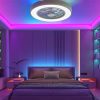 81AvAQFegdL._AC_SL1500_.jpg windphoto 20 Inch Low Profile Bladeless LED Ceiling Fan Light, Grey RGB | Flush Mount, Modern, 6 Speed Adjustable, 3000-6000K Dimmable, 3000LM, Indoor Bedroom Living Room, Remote/APP Control