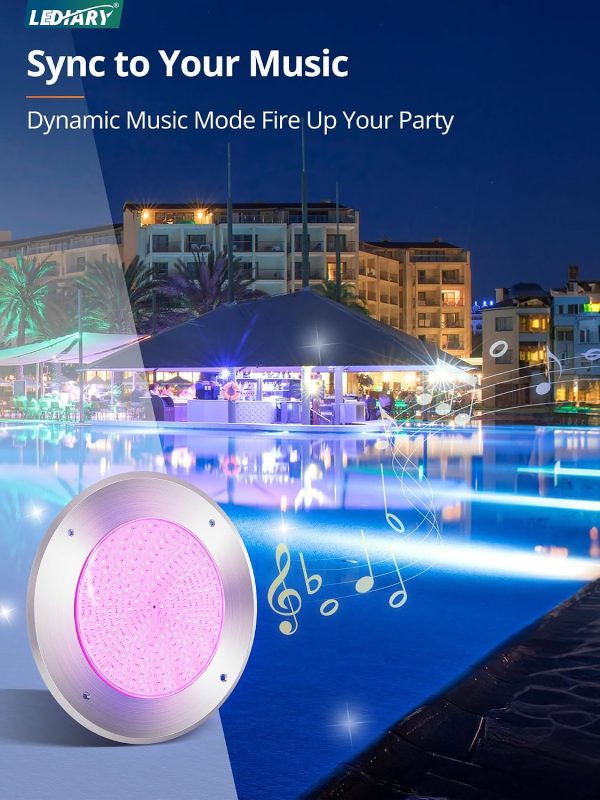 windphoto 10" RGBW LED Pool Lights for Inground Pool, 120V 54Watt Swimming Pool Lights with 50FT Cord, IP68 Waterproof Pool Underwater Light for 10" Wet Niches (Transformer & Controller Included)