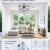 windphoto 26" Low Profile Ceiling Fans with Lights, Remote/APP Control, Black | Wider Airflow, Stepless Dimmable LED, Quiet Reversible DC Motor, 6 Speeds, 3CCT, Timer, Bedroom, Living Room, Kitchen