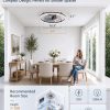 windphoto 24" Low Profile Ceiling Fans with Light and Remote, Fandelier Browm | Reversible Airflow, 3000-6000K Dimmable LED, 6 Speeds, DC Motor, Memory, Timer, Flush Mount, Bedroom, Living Room, Kitchen