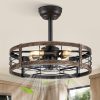 81BwrDNDGlL._AC_SL1500_.jpg windphoto 20 inch Fandelier Caged Ceiling Fan with Light, Black Gold | 6 Speed Adjustable,Timing, Quiet & Powerful DC, Small, Farmhouse, Industrial, Enclosed, Bladeless, Bedroom, Kitchen, Downrod