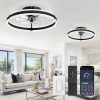 81CAU5BKPmL._AC_SL1500_.jpg windphoto 20'' Low Profile Ceiling Fans with Lights and Remote, Black, 2 Pack | 3000-6000K Dimmable LED, 6 Wind Speeds, Quiet Reversible DC Motor, Small Flush Mount Fandelier for Bedroom, Living Room