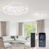 windphoto 2-Pack 24" Ceiling Fans with Lights, APP & Remote, White | Low Profile, Flush Mount, Fandelier, 3000K-6000K, Dimmable LED, for Bedroom