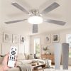 52 Inch Ceiling Fan with Lights and Remote, 30W 12" LED Panel Flush Mount Ceiling Fan, 6-Speed Quiet DC Motor Modern Low Profile Ceiling Fan with Reversible Blades for Bedroom, Living Room, Patio