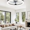 81DxLnmFVRL._AC_SL1500_.jpg windphoto 20 Inch Low Profile Ceiling Fans with Lights and Remote, Dimmable Modern Fan Light(3000K-6000K), 6 Speed, Reversible, APP & Remote Control, Flush Mount Ceiling Fan for Bedroom, Black