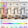 windphoto 20" Ceiling Fans with Lights and Remote for Bedroom, Grey | RGB Low Profile Fan Light, 3000K-6000K Stepless Dimmable, 6 Speed, Reversible DC Motor, APP & Remote Control, Low Noice