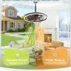 windphoto 24" Outdoor Ceiling Fans with Light, IP65 Waterproof Gazebo Fan | Outdoor Fan with Hanging Hook, Remote & App Control, 3CCT Dimmable,Timer, Caged Plug in Ceiling Fan for Patio, Porch, Pergola