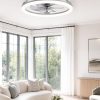 81F0d92IMHL._AC_SL1500_.jpg windphoto 23" Ceiling Fans with Lights and Remote for Bedroom, Grey | Low Profile Fan Light, 3000K-6000K Stepless Dimmable Fandelier, 6 Speed, Reversible DC Motor, APP & Remote Control, Low Noice