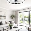 81GYwlg3fBL._AC_SL1500_.jpg windphoto 23" Ceiling Fans with Lights and Remote for Bedroom, Black | Low Profile Fan Light, 3000K-6000K Stepless Dimmable Fandelier, 6 Speed, Reversible DC Motor, APP & Remote Control, Low Noice