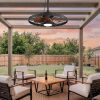 windphoto 24" Outdoor IP65 Waterproof Plug in Ceiling Fan with Lights | 6 Speeds,3CCT,Quiet,Timer,Remote Control,Smart App,DC motor,Reversible,Caged Design,ABS Material,Gazebo,Patio,Porch,Pergola