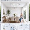 windphoto 24" Low Profile Ceiling Fans with Light and Remote, Fandelier White | Reversible Airflow, 3000-6000K Dimmable LED, 6 Speeds, DC Motor, Memory, Timer, Flush Mount, Bedroom, Living Room, Kitchen