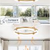 windphoto 24" Ceiling Fans with Lights, Low Profile Fandelier for Bedroom | Flush Mount Fan Light, Stepless Dimmable, App/Remote Control, 3 CCT Led, 6 Speeds, Quiet Reversible DC Motor, Gold