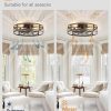 81IKW1cZPsL._AC_SL1500_.jpg windphoto 23" Black Gold Caged Low Profile Ceiling Fan with Light and Remote | Flush Mount, Bladeless Enclosed Fandelier, 6 Speed, Quiet Powerful DC, Rustic,Farmhouse, Small, Bedroom, Kitchen, Indoor