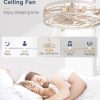 81IpFcy0HzL._AC_SL1500_.jpg windphoto 22 inch Caged Bladeless Ceiling Fan Light with Remote, White Gold | 6 Speed Adjustable,Timing, Quiet & Powerful DC, Small, Farmhouse, Industrial, Enclosed, Bladeless, Bedroom, Kitchen, Downrod