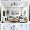 windphoto 24" Low Profile Ceiling Fans with Lights, Remote/APP Control, Black | Wider Airflow, Stepless Dimmable LED, Quiet Reversible DC Motor, 6 Speeds, 3CCT, Timer, Bedroom, Living Room, Kitchen