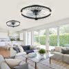 81KPYzfMQ6L._AC_SL1500_.jpg windphoto 2 Pack 20" Modern Ceiling Fans with Lights and Remote, Black | Fandelier, Dimmable Low Profile, Flush Mount, Stepless Color Temperature Change, 6 Speeds, Bedroom, Living Room, Kitchen