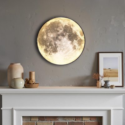 81KeGX4heL._AC_SL1500_.jpg Dimmable Moon Wall Light 9.5 inch Wall Lights with Remote Control Plug-in Modern LED Wall Light, 12W Black Wall Lamp Indoor Wall Mounted Ceiling Light Fixture for Bedroom Living Room Corridor