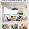 windphoto 24" Outdoor IP65 Waterproof Plug in Ceiling Fan with Lights | 6 Speeds,3CCT,Quiet,Timer,Remote Control,Smart App,DC motor,Reversible,Caged Design,ABS Material,Gazebo,Patio,Porch,Pergola