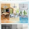 windphoto 24" Waterproof Grey Outdoor Ceiling Fan with Light for Gazebo | IP65 Wet Rated,APP Control,6-Speeds,3CCT Dimmable,Reverse DC Motor,Suitable for 12' x 14' Area,Plug In for Patio,Porch