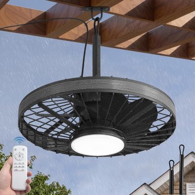 81LuV8xYZBL._AC_SL1500_.jpg windphoto 20 Outdoor Ceiling Fans with Light,Gazebo Fan with Hanging Hook | IP65 Waterproof,Outdoor Fan, App Control, 3CCT, Dimmable,6 Speeds, Caged, Plug in, for Patio, Porch, Pergola,Canopy, Gray