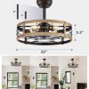 81M3IZ8fU4L._AC_SL1500_.jpg windphoto 20 inch Fandelier Caged Ceiling Fan with Light and Remote, Brown | 6 Speed Adjustable,Timing, Quiet & Powerful DC, Small, Farmhouse, Industrial, Enclosed, Bladeless, Bedroom, Kitchen, Downrod