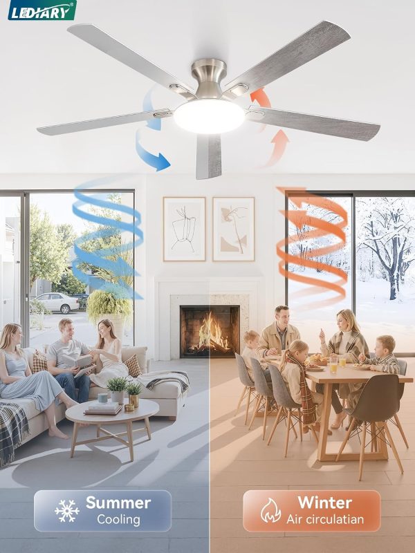 81MlyNRPyRL._AC_SL1500_.jpg windphoto 60 Inch Flush Mount Ceiling Fans with Lights, Remote & APP Control | 3CCT,Stepless Dimmable,Memory Function,Timer,6-speed,Reversible Blade, Quiet DC Motor, Damp-Rated, Living Room, Covered Patio